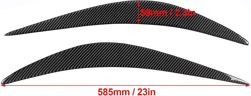 Espusta Headlight Eyelid Eyebrows Trim Front Headlight Cover Eyebrow Decoration Front Lamps Sticker Compatible with Infiniti Q50 2014-2019 (Carbon Fiber Style) - Image 2